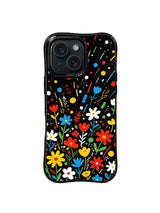 Sun Pop Garden colorful floral iPhone 15 Pro case front view