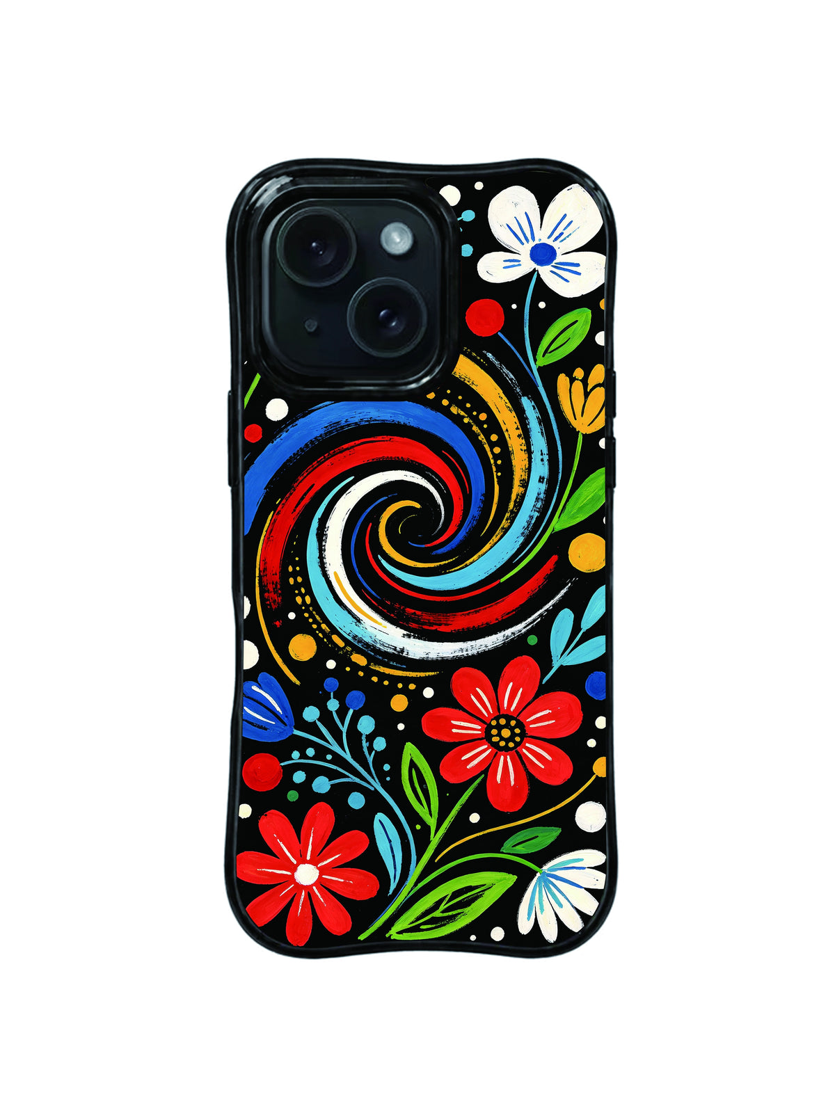 Rainbow Spiral floral pattern iPhone 15 Pro case