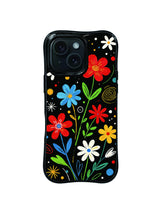Tall Blooms colorful doodle flower iPhone 15 Pro case