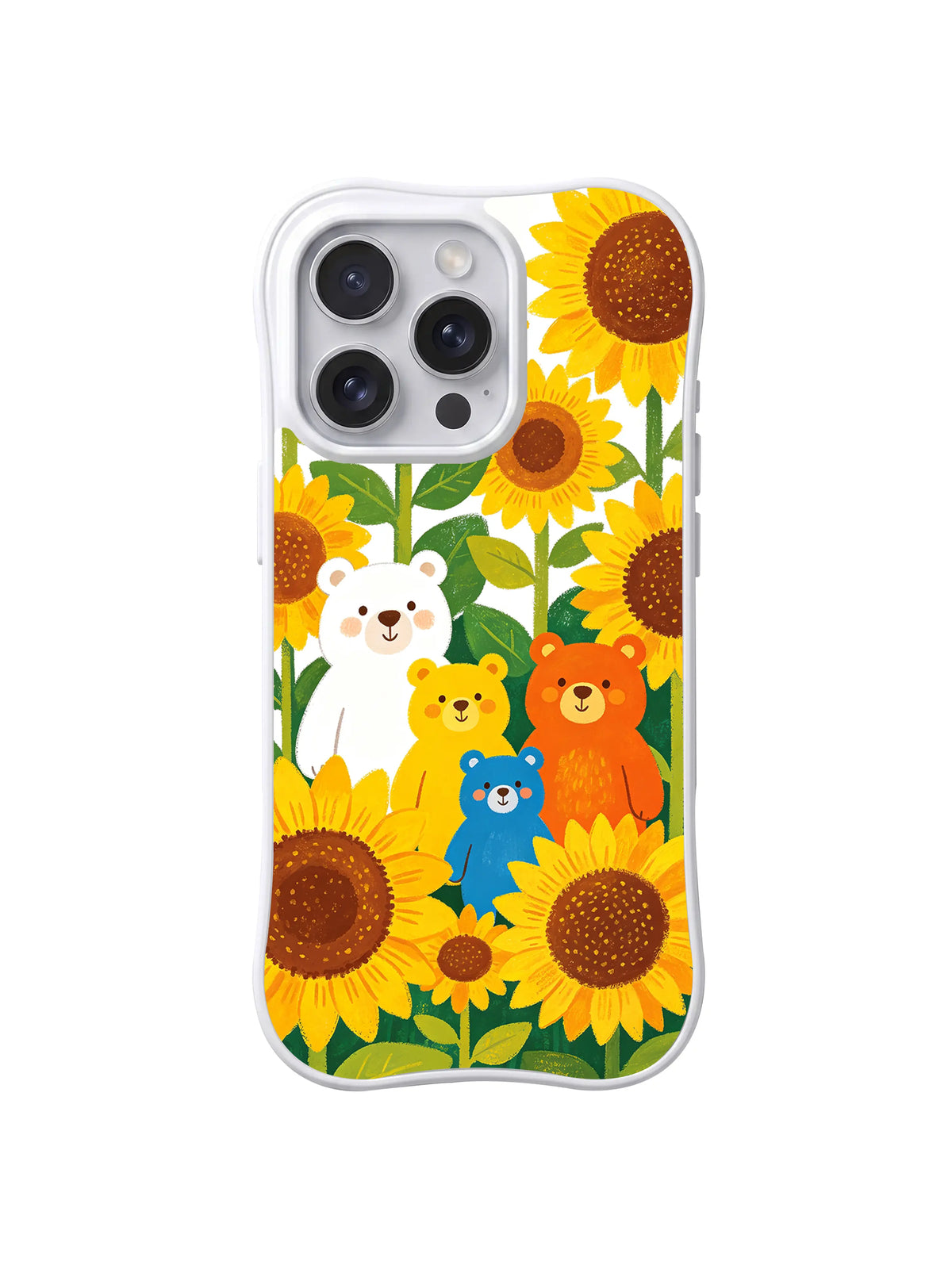 Tall Sunflower Family pattern on iPhone 14 Pro Max case