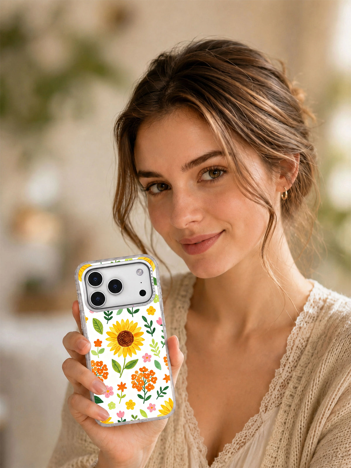 Product or handheld view of the Sunflower Candy Field case