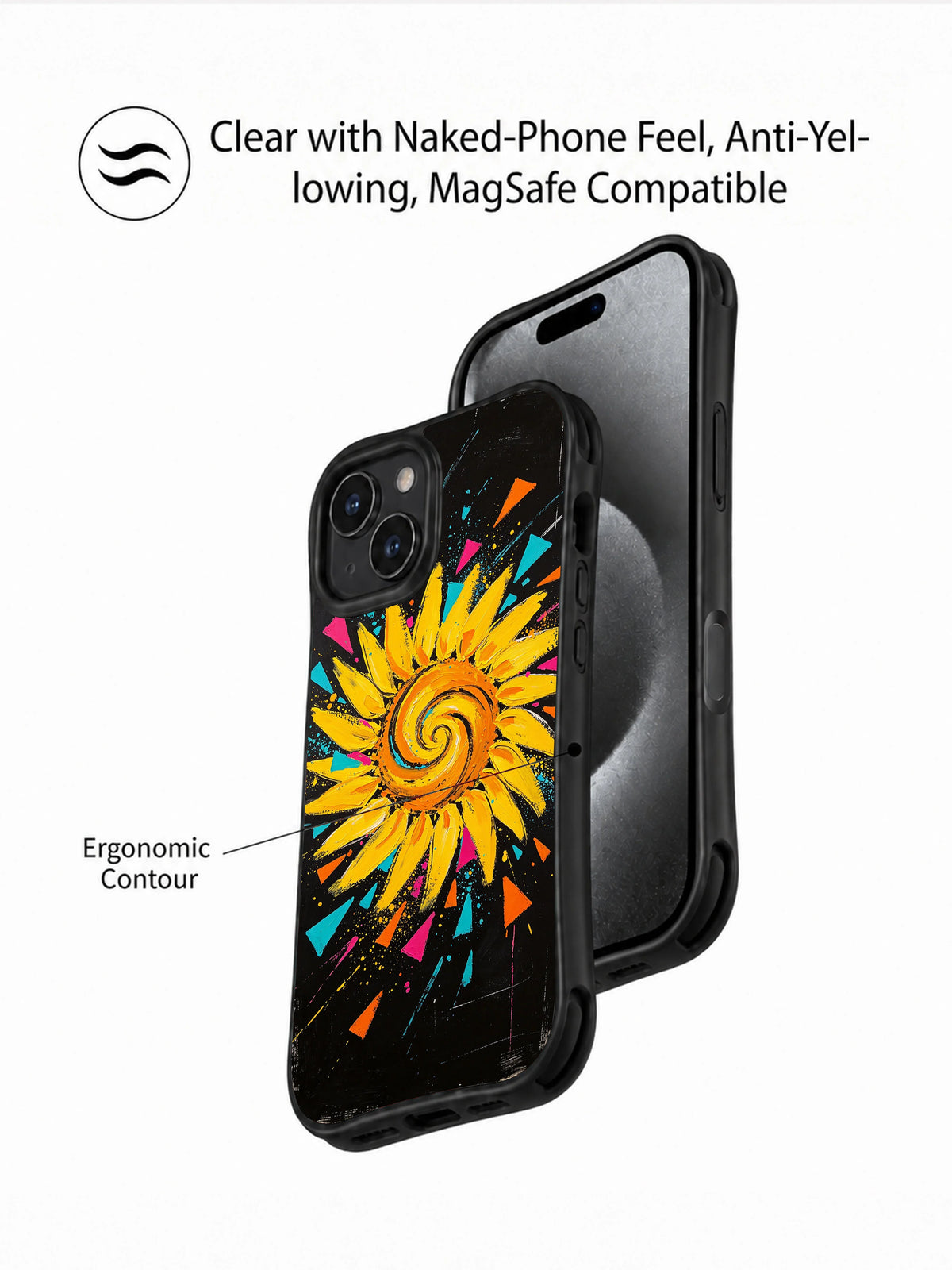 Sunflower Protocol art iPhone 14 Plus case protective design