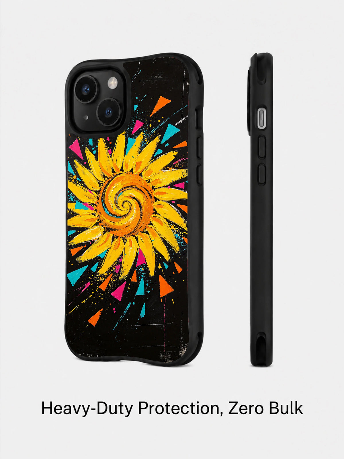 Sunflower Protocol art iPhone 14 Plus case side view