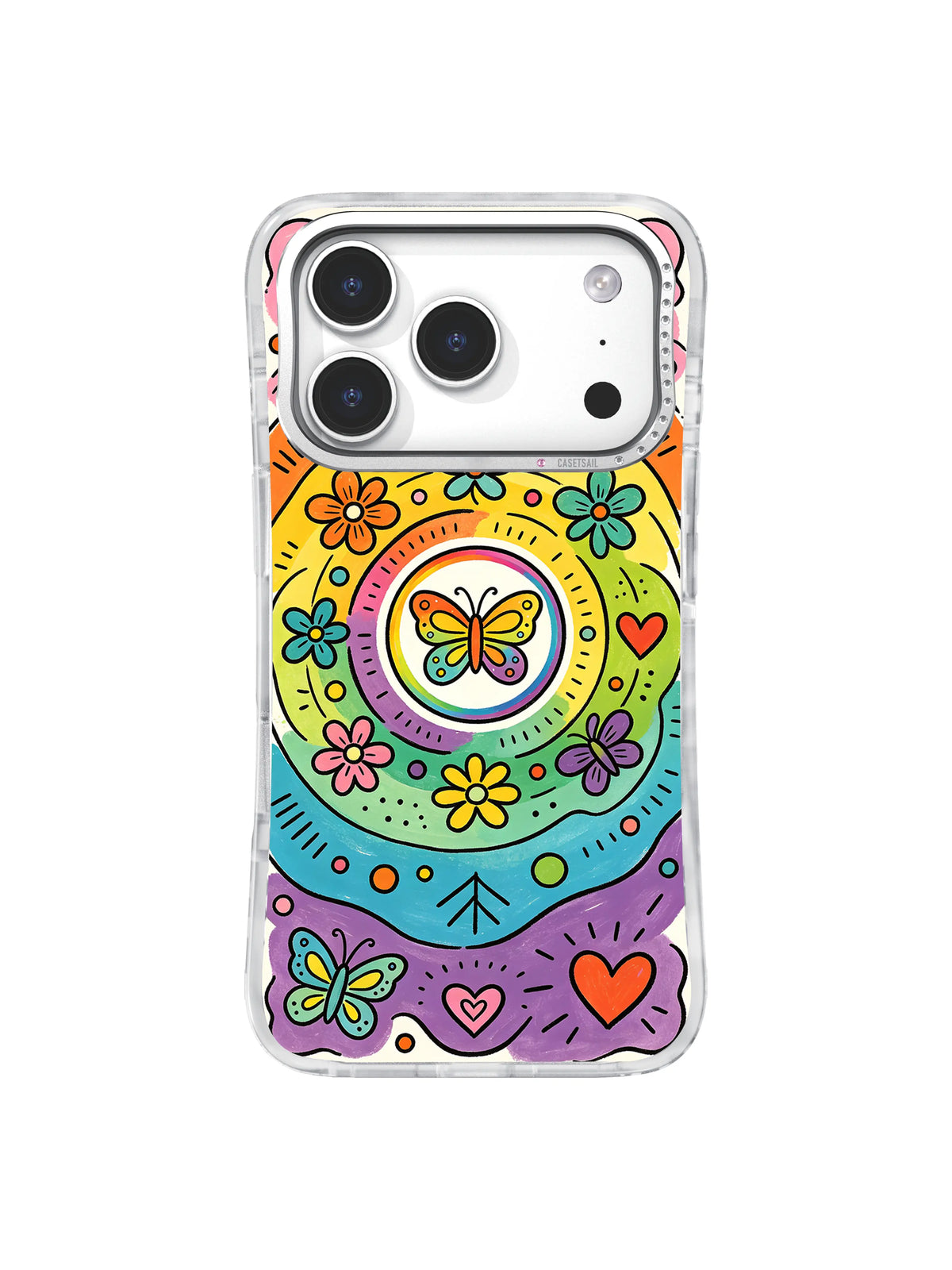 Sunlit Butterfly Halo floral iPhone 17 Pro case pattern