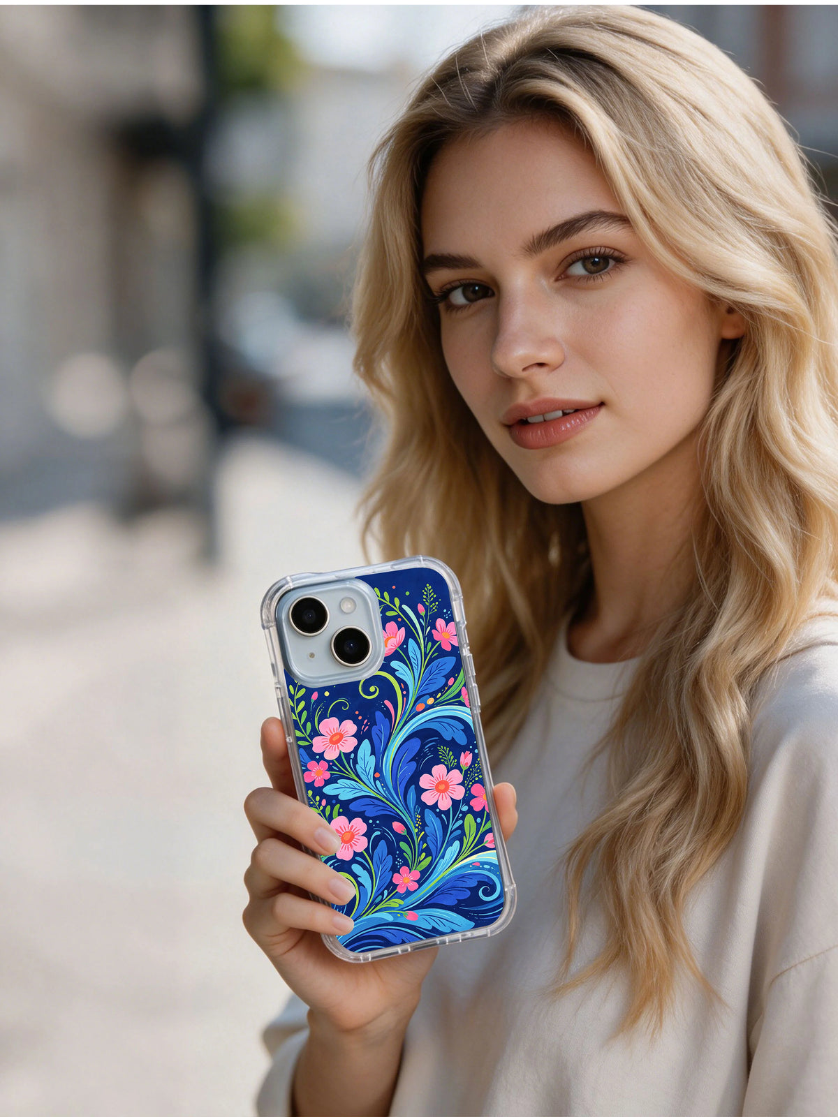 Sunlit Flower Waves iPhone 14 case lifestyle