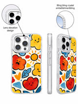 painted primary color flower phone case detail