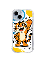 Ink Splash Tiger High Five pattern on a clear iPhone 13 case by Kito Bramble