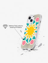 Sunrise Geometry Garden iPhone 15 case impact defense