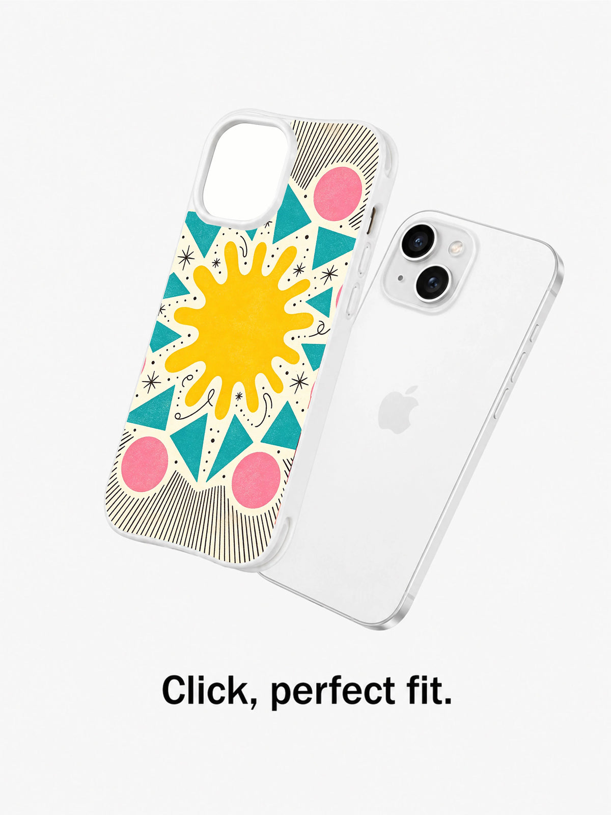 Sunrise Geometry Garden iPhone 15 case perfect fit