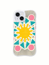 Sunrise Geometry Garden iPhone 15 case front view