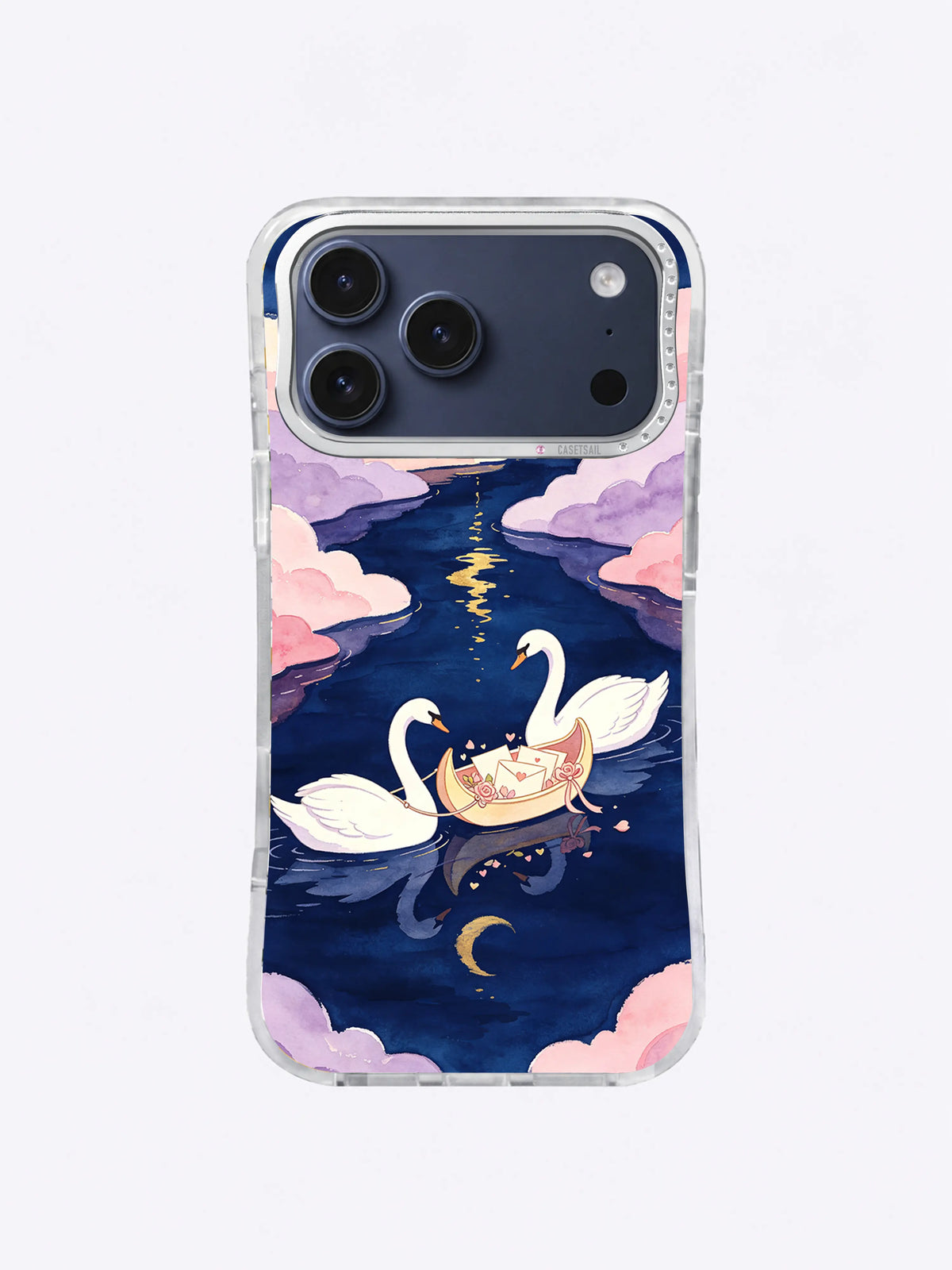 Crescent Message Ferry swan iPhone case artwork