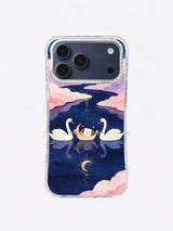 Golden Moonpath Reunion swan iPhone case artwork