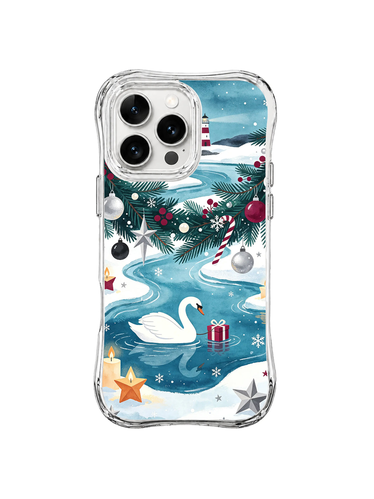 Pine Garland Swan Bend winter swan iPhone 15 Pro case