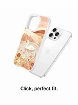 Swan Meadow at Dusk: Illustrated case shown separately beside a phone.