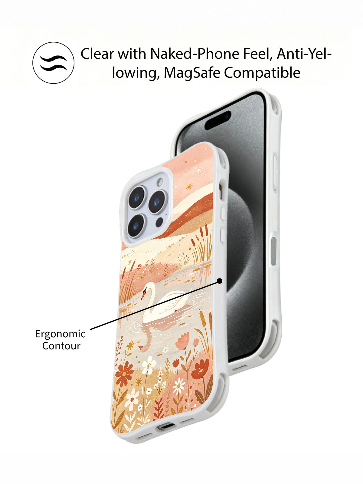 Swan Meadow at Dusk: Front and rear product views in a promotional layout.
