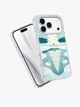 Angled view of the Swan Mirror Fir iPhone 17 Pro case