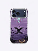 Swan of the Violet Lake iPhone case, Golden Feather Shore artwork