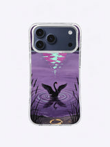 Swan of the Violet Lake iPhone case, Aqua Reflection Flight artwork