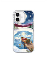 Swans of the Winter Moon iPhone 17 case – Gift Boat Duet pattern