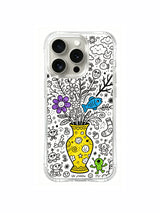 Whimsical sweet-style mixed vase creature doodle iPhone 15 pro Case, non-fade durable phone casing, ready-to-wrap holiday gift phone cover made at PhoneCasing.