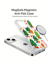 Sweet Christmas Candy Forest: A phone, separate illustrated case and round accessory in a product render.