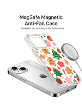 Sweet Christmas Cookie Party: A phone, separate illustrated case and round accessory in a product render.