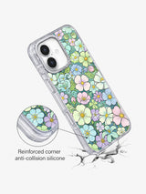 Sweet Clover Dream Garden iPhone 17 case angled view