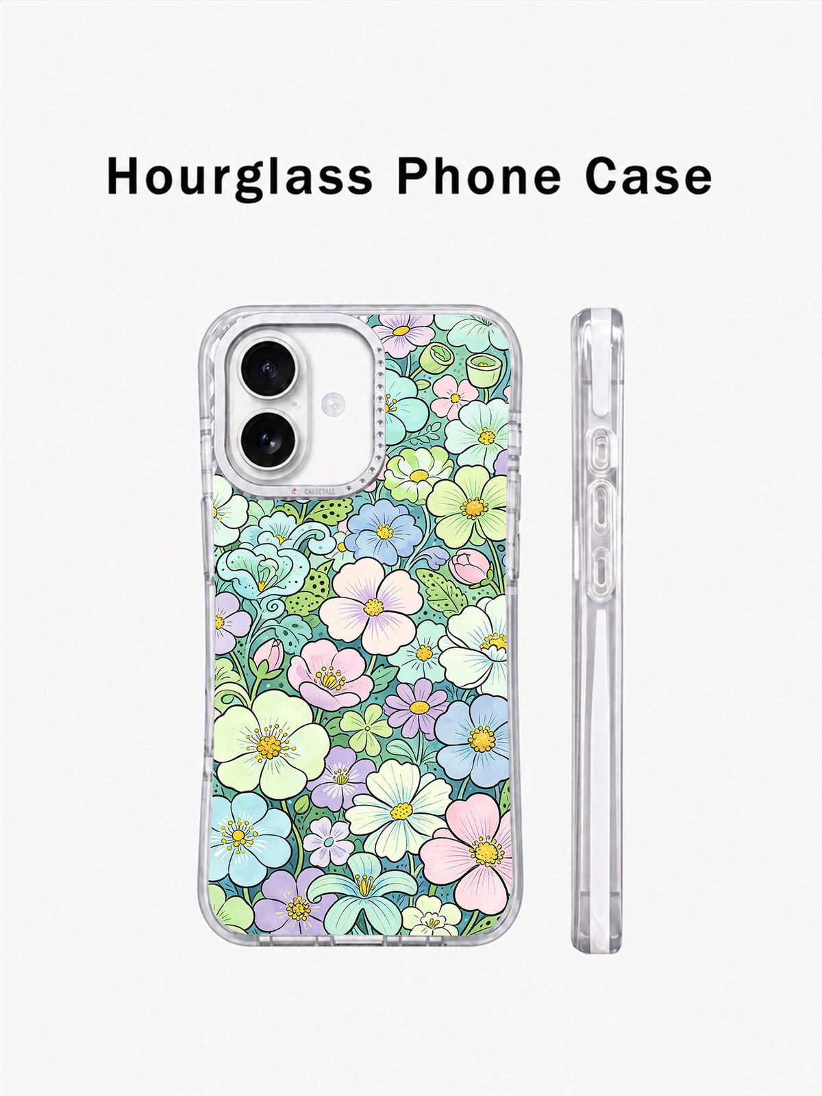 Pastel clover flower iPhone 17 case magnetic charging view