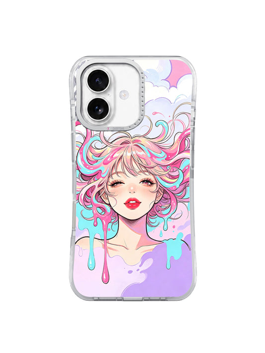 Sweet Frequency candy portrait iPhone 17 case front view