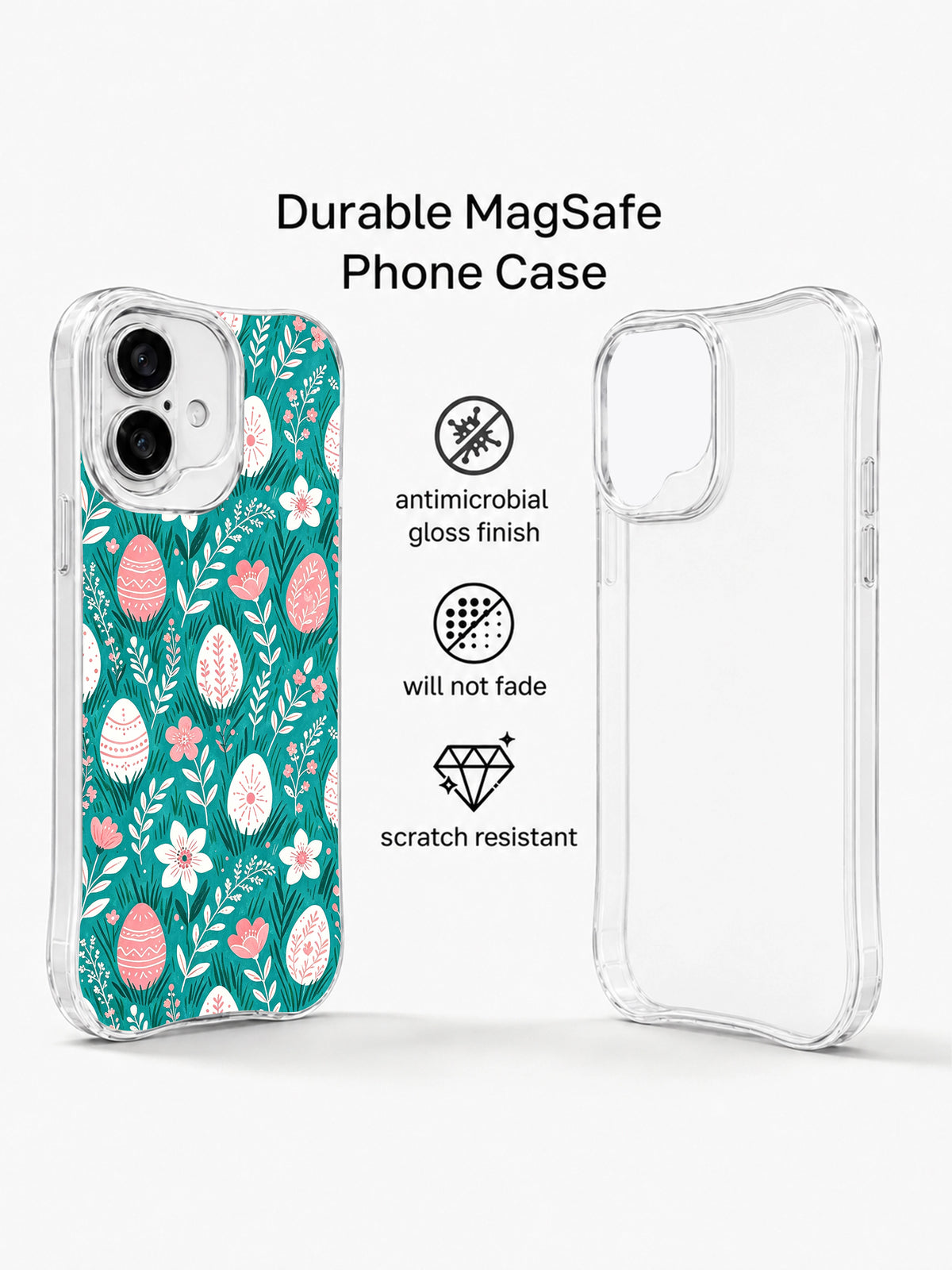 Sweet Meadow Promise: Illustrated case beside a second rear view in a promotional layout.