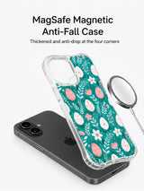 Sweet Meadow Promise: Illustrated case separated from a phone beside a circular charging puck.