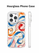 Colorful abstract ribbon iPhone 16 Pro Max case detail