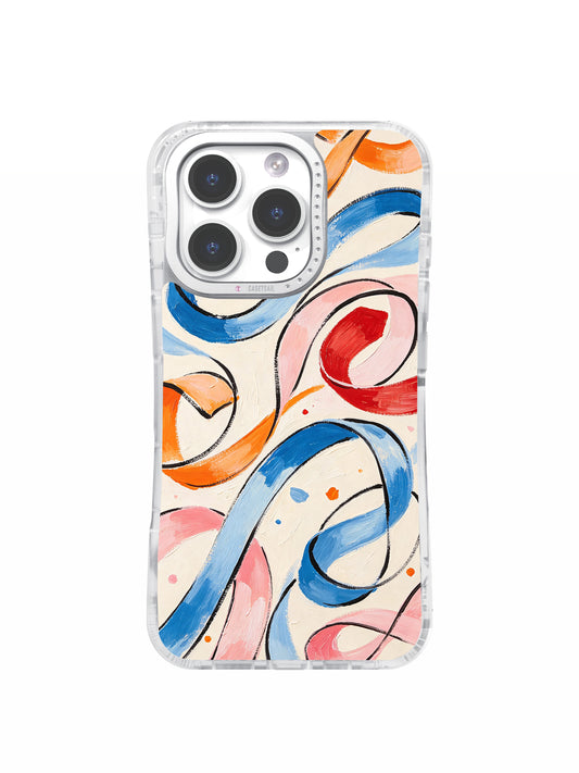 Sweet Ribbon Motion abstract art iPhone 16 Pro Max case front view