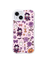 Bow and Rose Vampire Scatter pattern swatch for iPhone 14 Plus case