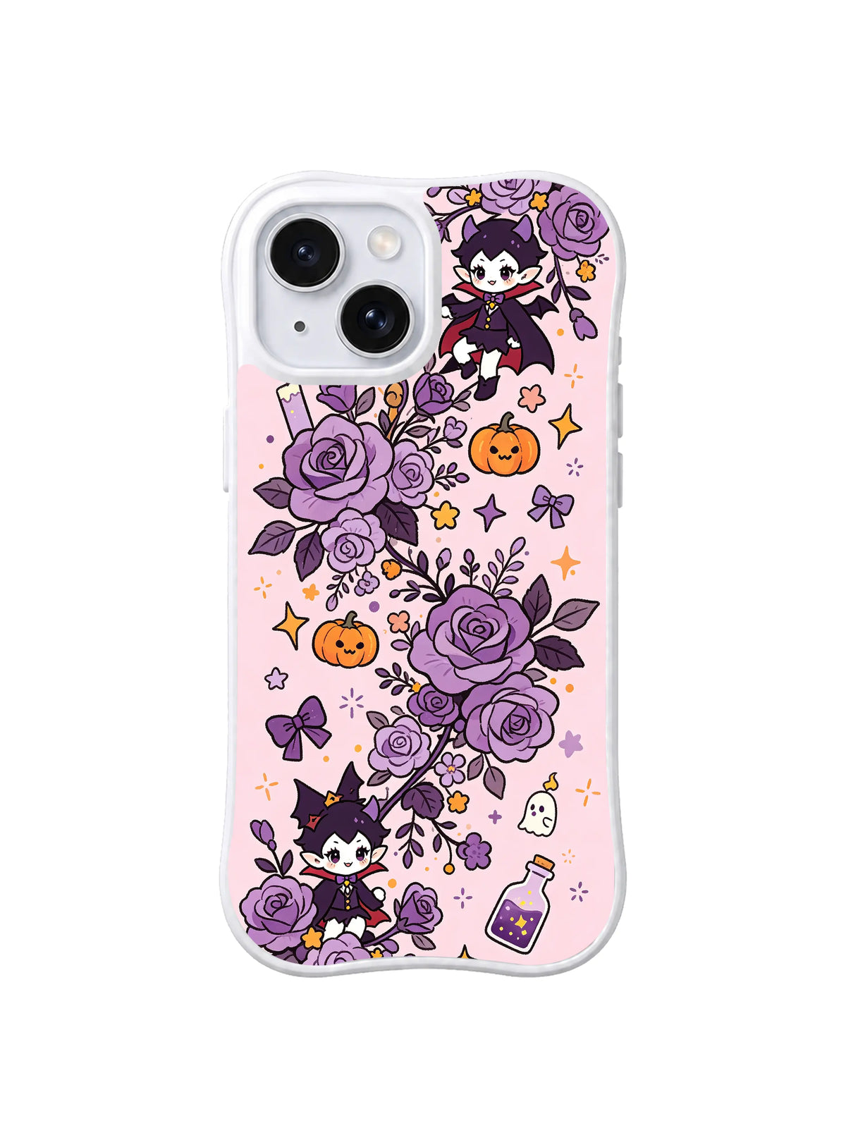 Moonlit Vampire Rose Trail pattern swatch for iPhone 14 Plus case