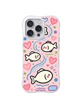 Heart River Friends pattern iPhone 14 Pro case