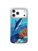 Violet Channel Drive coastal swordfish artwork with purple sea plants