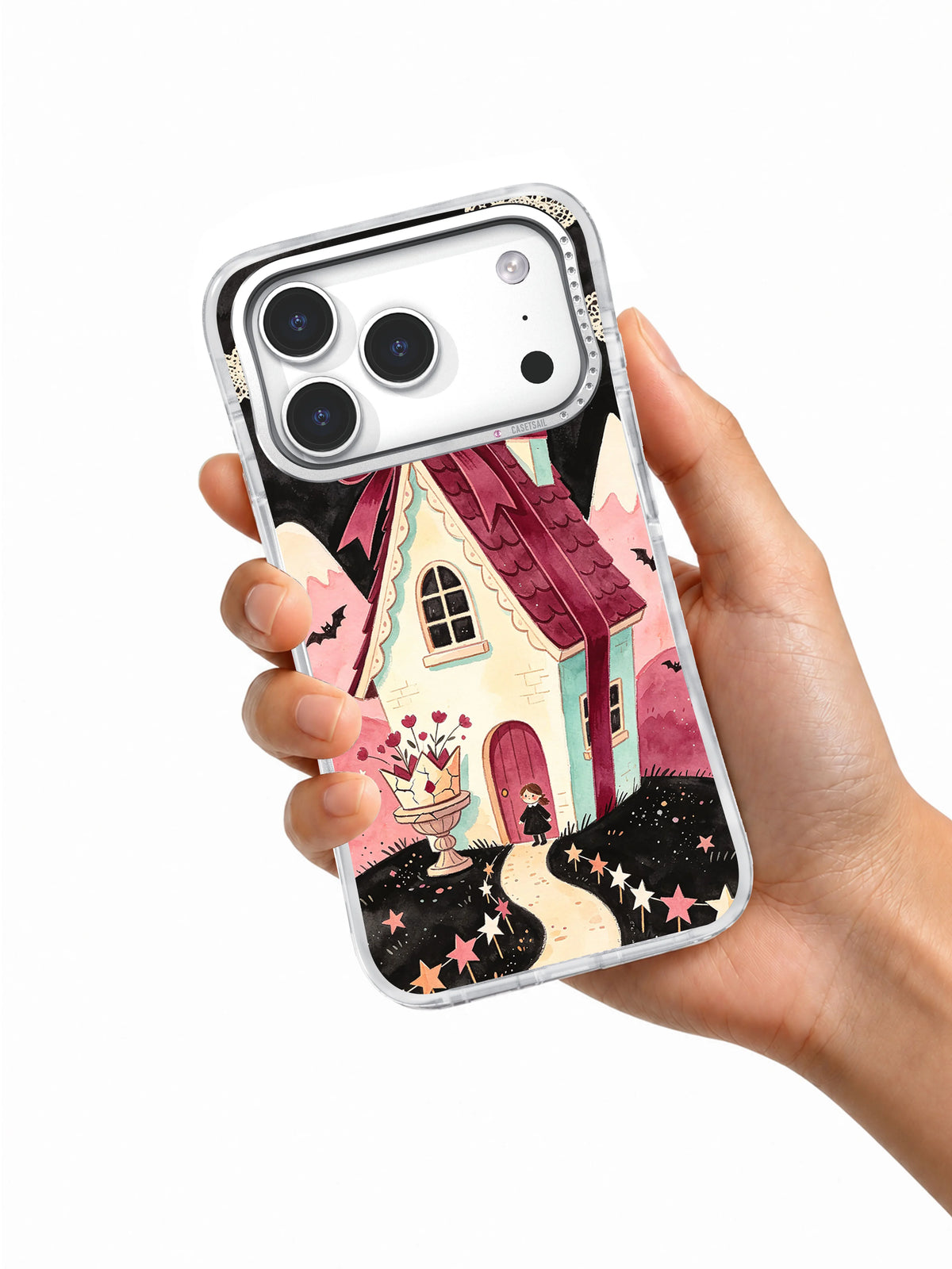 Tailor of Broken Wishes iPhone case held in hand