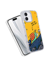 Angled front and side view of Take the Slow Exit illustrated iPhone 16 case