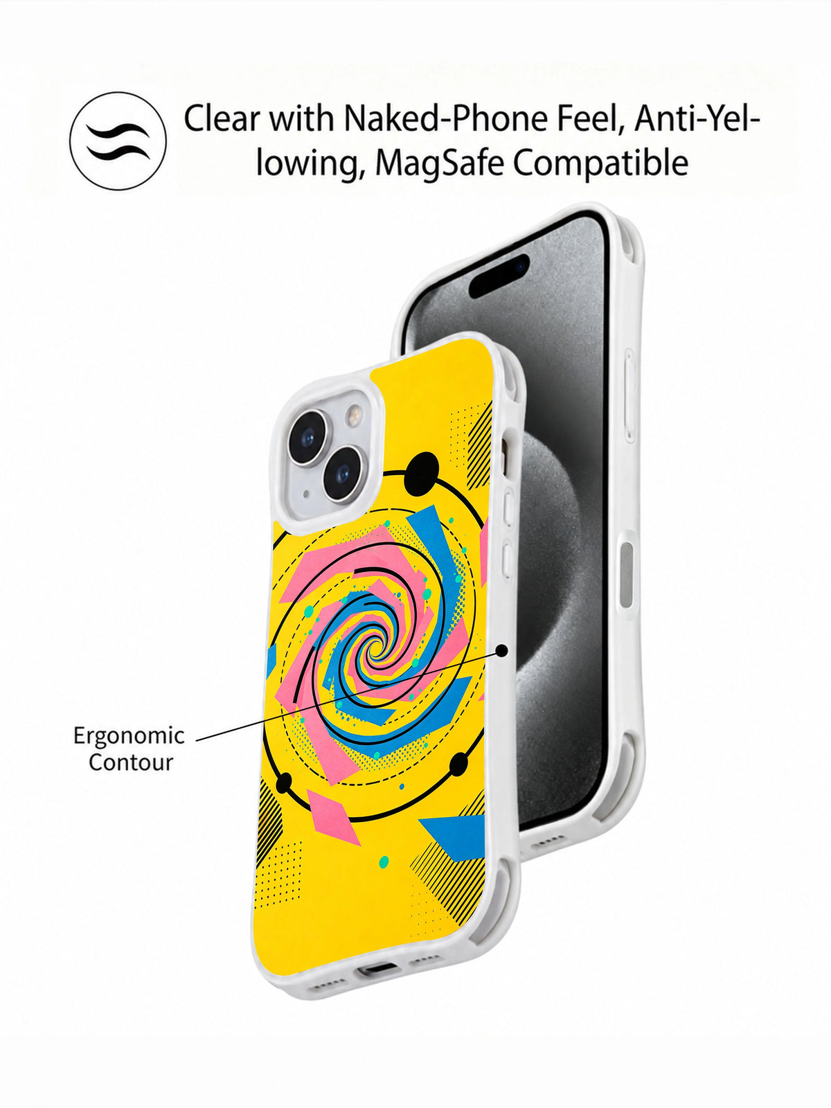 Confetti Logic geometric iPhone 15 case product view 5