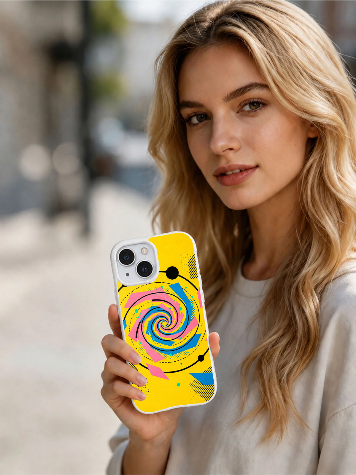 Confetti Logic geometric iPhone 15 case product view 6