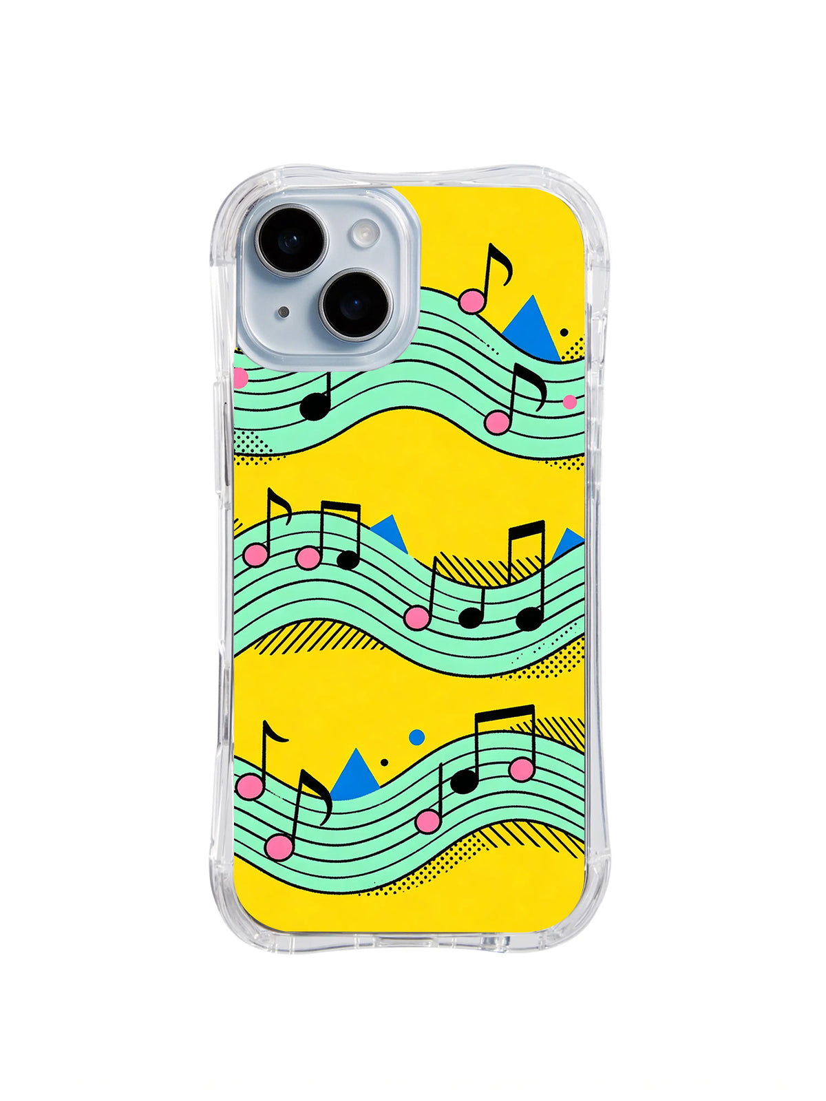 Summer Wave Score iPhone 15 case pattern