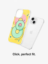 Sweet Orbit Lines iPhone 15 case side profile