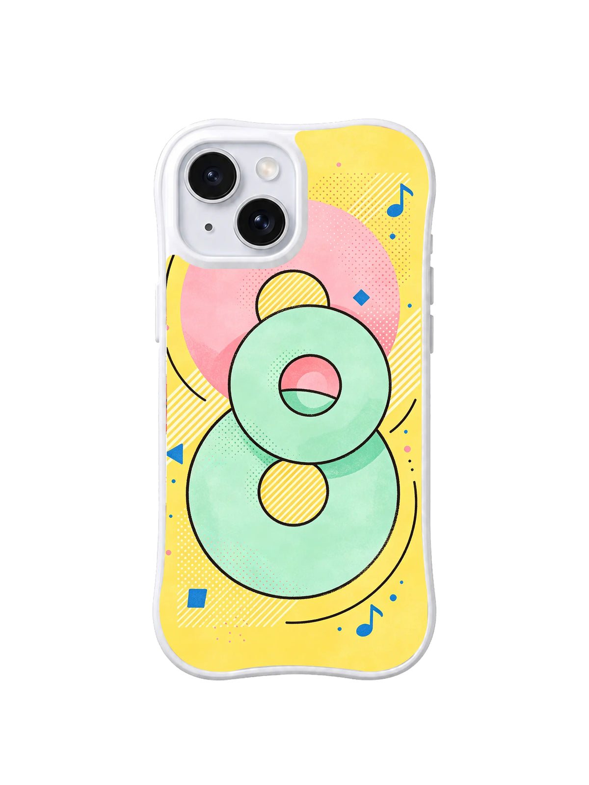 Pastel Orbit Loop pattern iPhone 15 case