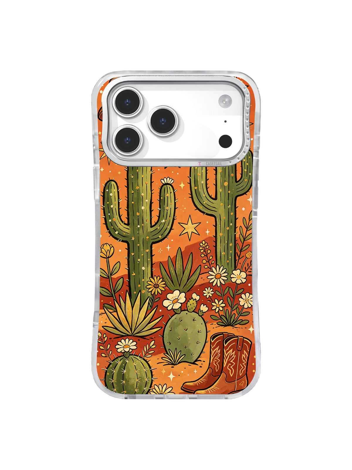 Tall Cactus Moonland pattern for iPhone 17 Pro Max case