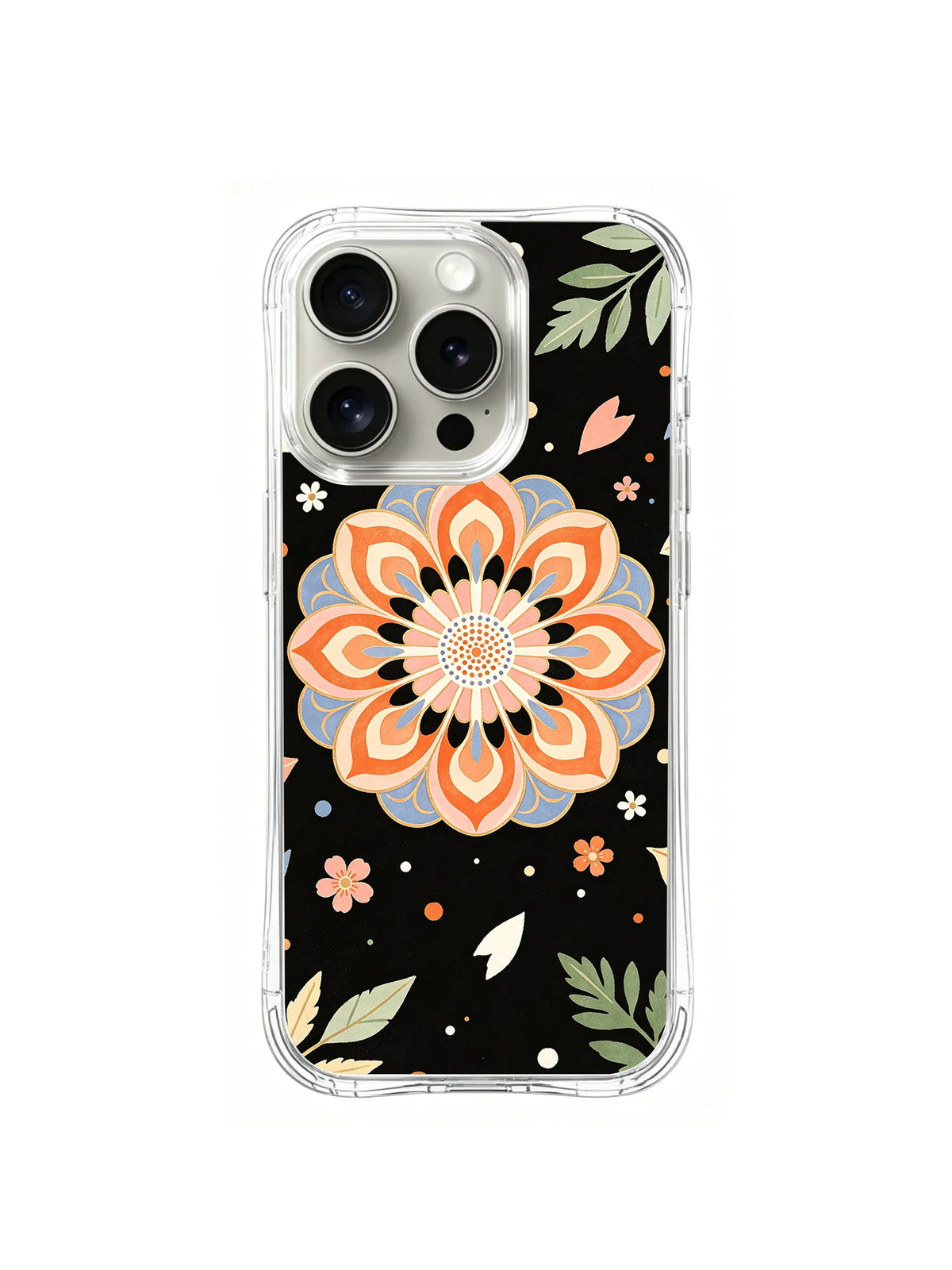 Tangerine Tide Bloom pattern iPhone 15 Pro case