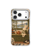 Tea at the Window artwork shown on an iPhone 17 Pro case