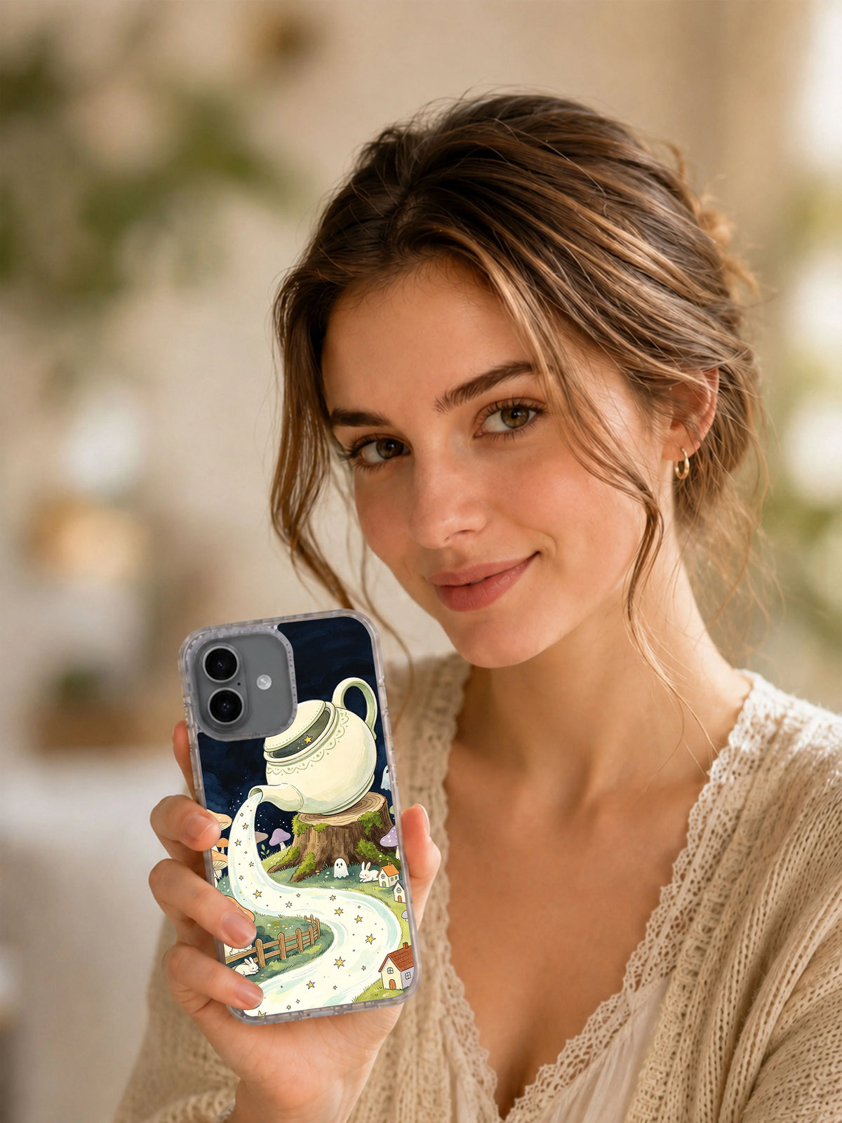 Tea from a Fallen Star iPhone 17 Case lifestyle view