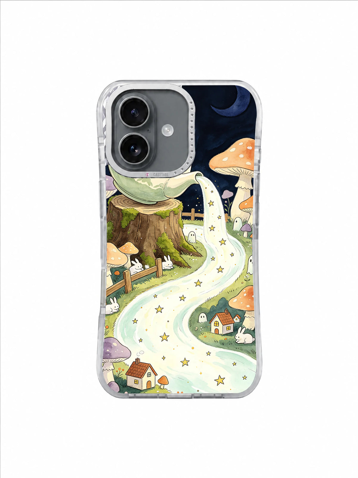 Tea from a Fallen Star iPhone 17 Case – Crescent Moon Tea Spring artwork