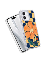 The Apricot Hour iPhone 17 case angled front and back view